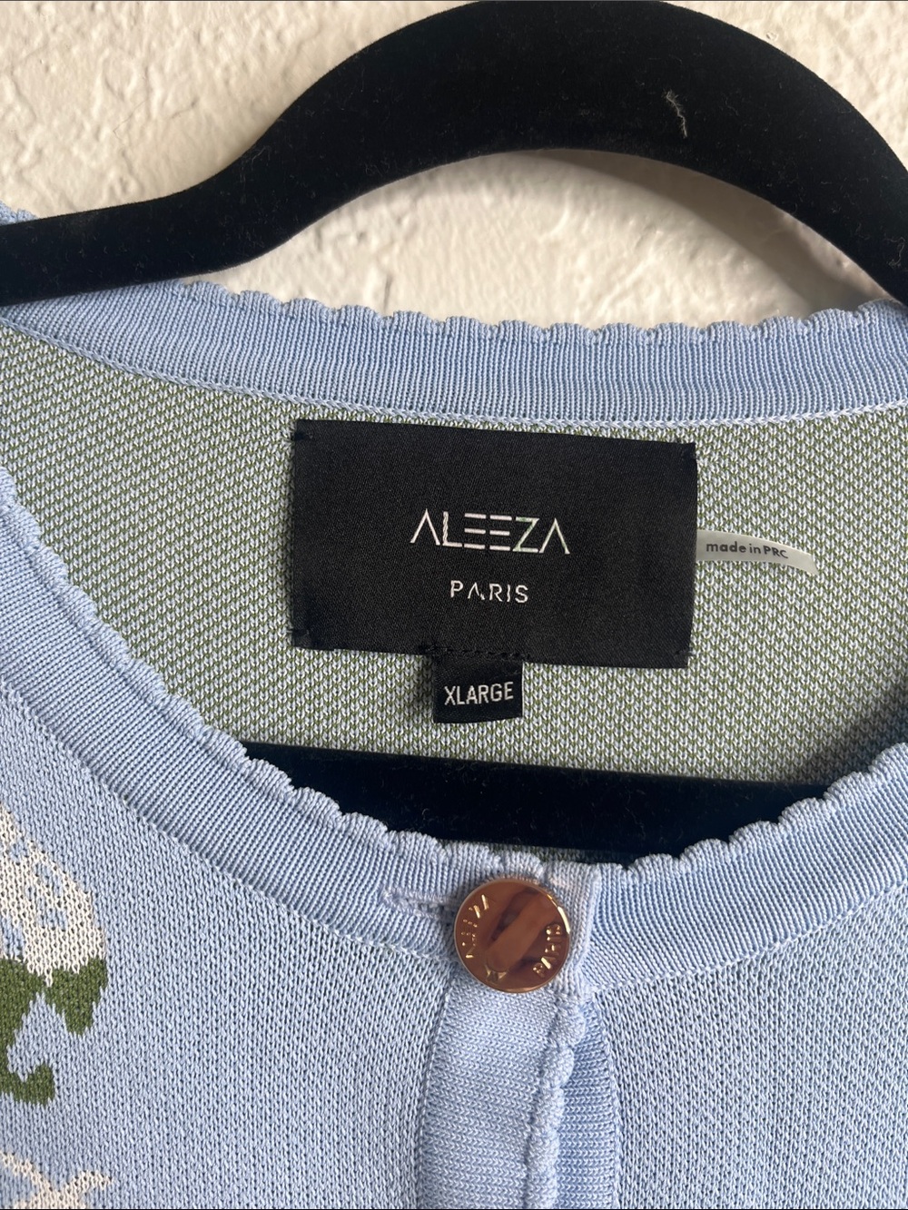 Aleeza Paris Motif Floral Knit Cardigan Sz XL - Picture 5 of 8